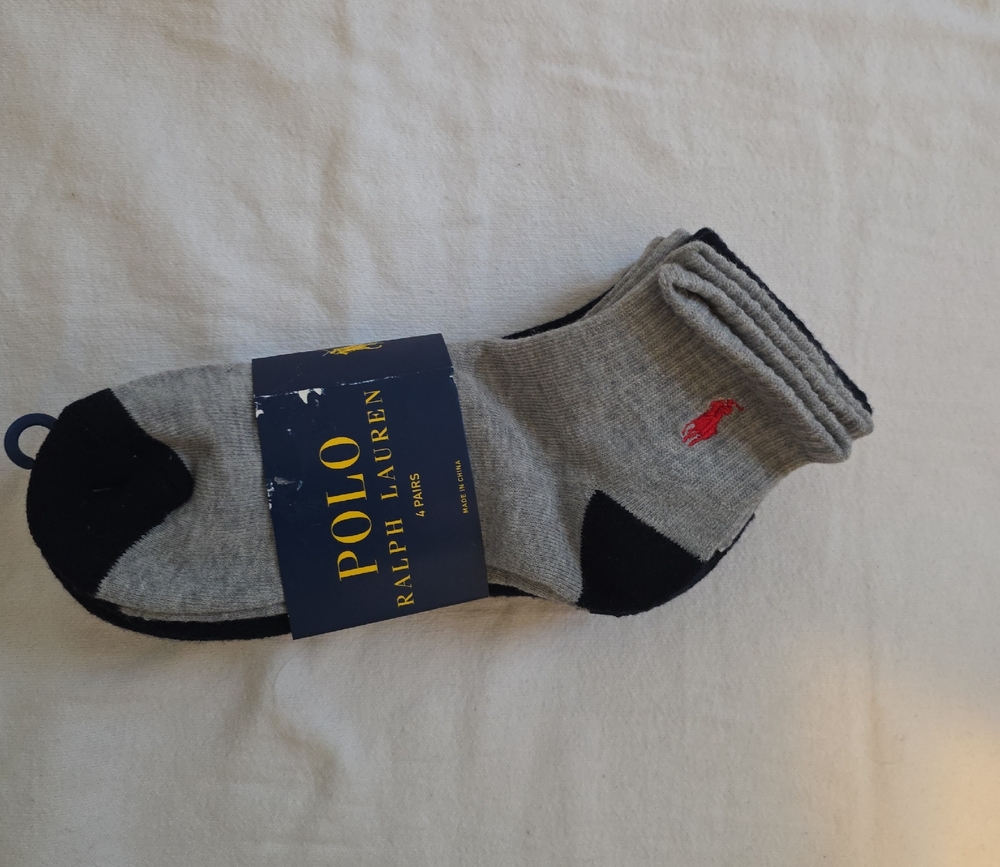 Polo by Ralph Lauren Men's Gray and Black Casual Socks